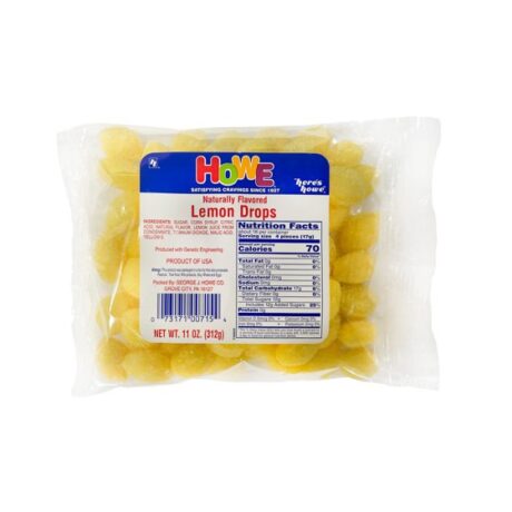 Howe Lemon Drops, Hard Candy 11 oz, Bag