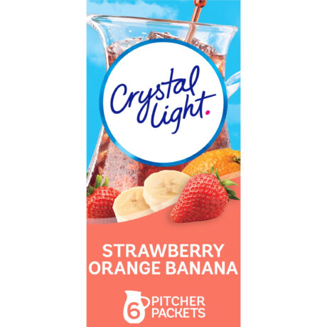 Crystal Light Strawberry Orange Banana Sugar Free Drink Mix Caffeine Free, 6 ct Pitcher Packets
