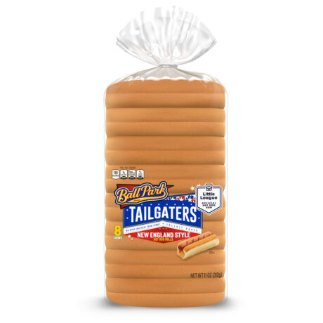 Ball Park Tailgaters New England Style Hot Dog Rolls, 8 count, White Top-Split Hot Dog Buns, 11 oz Bag