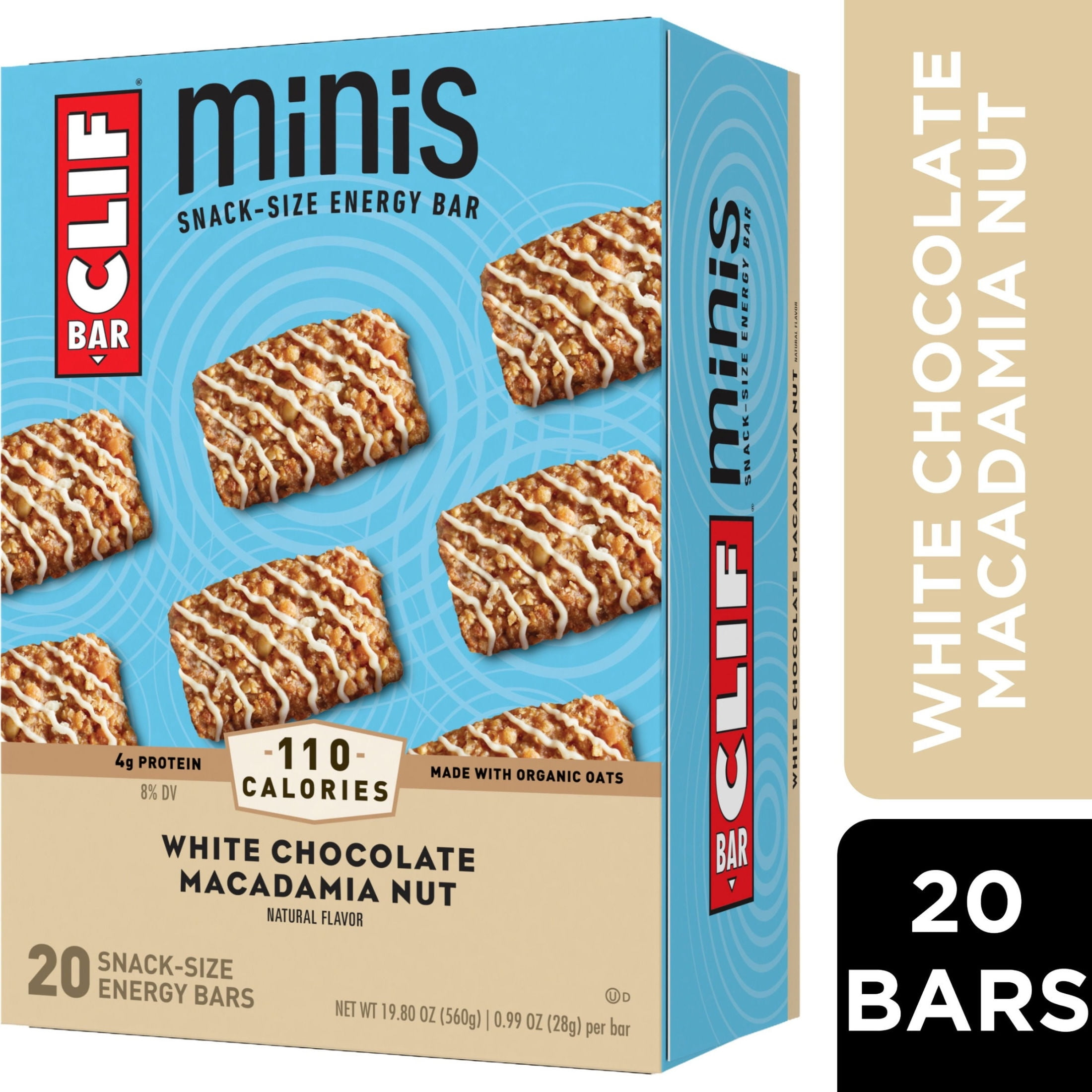 CLIF BAR Minis White Chocolate Macadamia Nut Flavor Snack-Size Energy ...