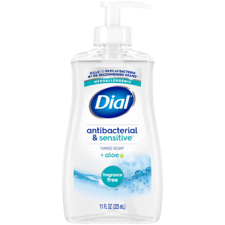 Dial Liquid Hand Soap, Antibacterial & Sensitive, Fragrance Free, 11 fl oz