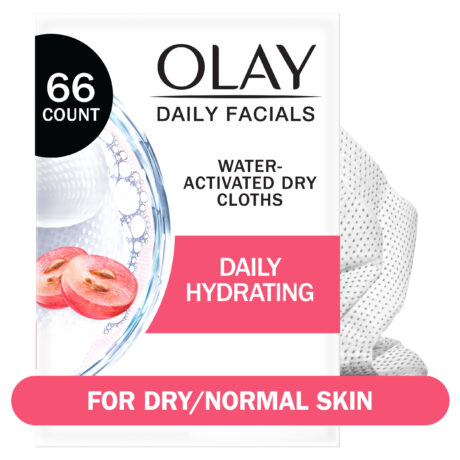 Olay Skin Care Daily Facials Hydrating Cleansing Face Wipes, All Skin Types, Fragrance-Free, 66 Count