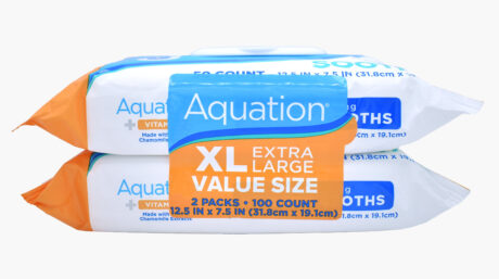Aquation Extra Large XL Cleansing & Soothing Body Cloths Wipes 50 count, 2 Pack