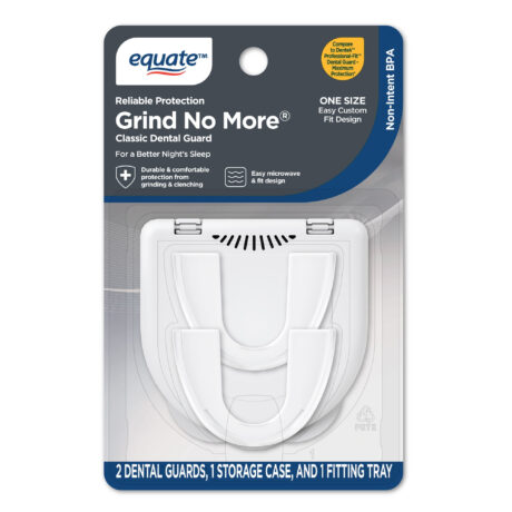 Equate Rest Assured Classic Dental Guards, Custom Nighttime Protection from Teeth Grinding, 2 Count