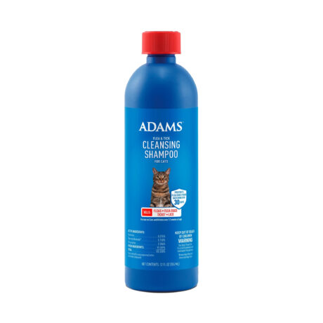 Adams Flea & Tick Cleansing Shampoo For Cats, Flea and Tick Treatment for Cats and Kittens, Unscented, 12 Ounces