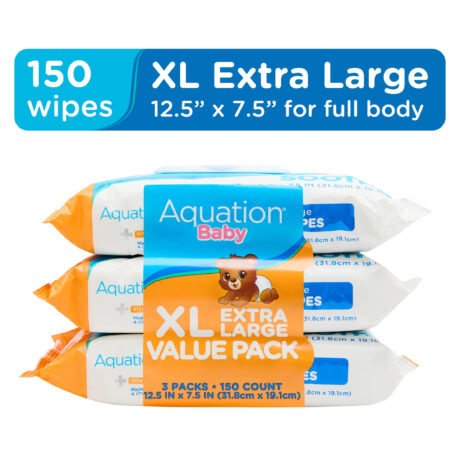Aquation Baby Extra Large Wipe Soothe with Vitamin E, 3 Pack, 50 Count