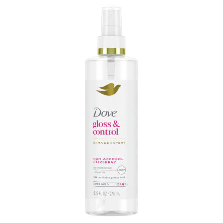 Dove Extra Hold Styling Hairspray Non-Aerosol for 24H Touchable Glossy Hold, 9.25 oz