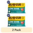 (2 pack) Aspirin Regimen Bayer Low Dose Pain Reliever Enteric Coated Tablets, 81mg, 32 Count