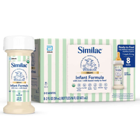 Pure Bliss by Similac Organic Ready-to-Feed Baby Formula, USDA-Certified Organic, 2-fl-oz Bottle, Pack of 8