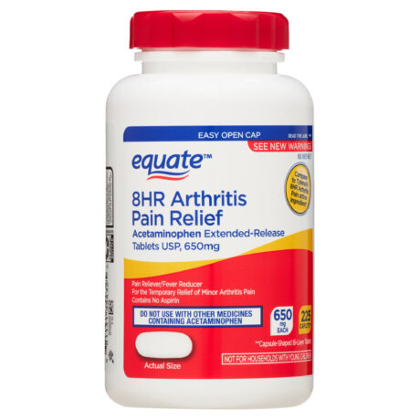 Equate 8 Hour Arthritis Pain Relief Acetaminophen Extended Release Tablets 650mg, with Easy Open Cap, 225 Count, Compare to Tylenol 8 HR Arthritis Pain Active Ingredient